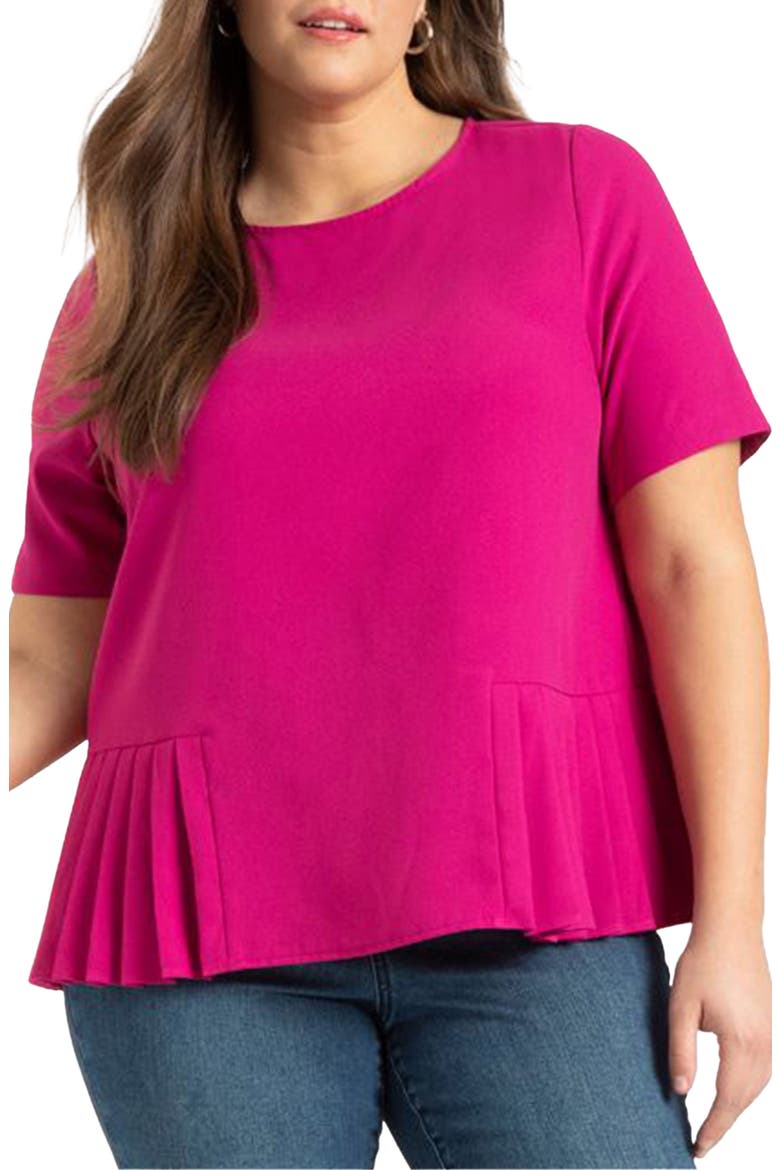Pleated Hem Top, Main, color, FESTIVAL FUSCHIA RASPBERRY