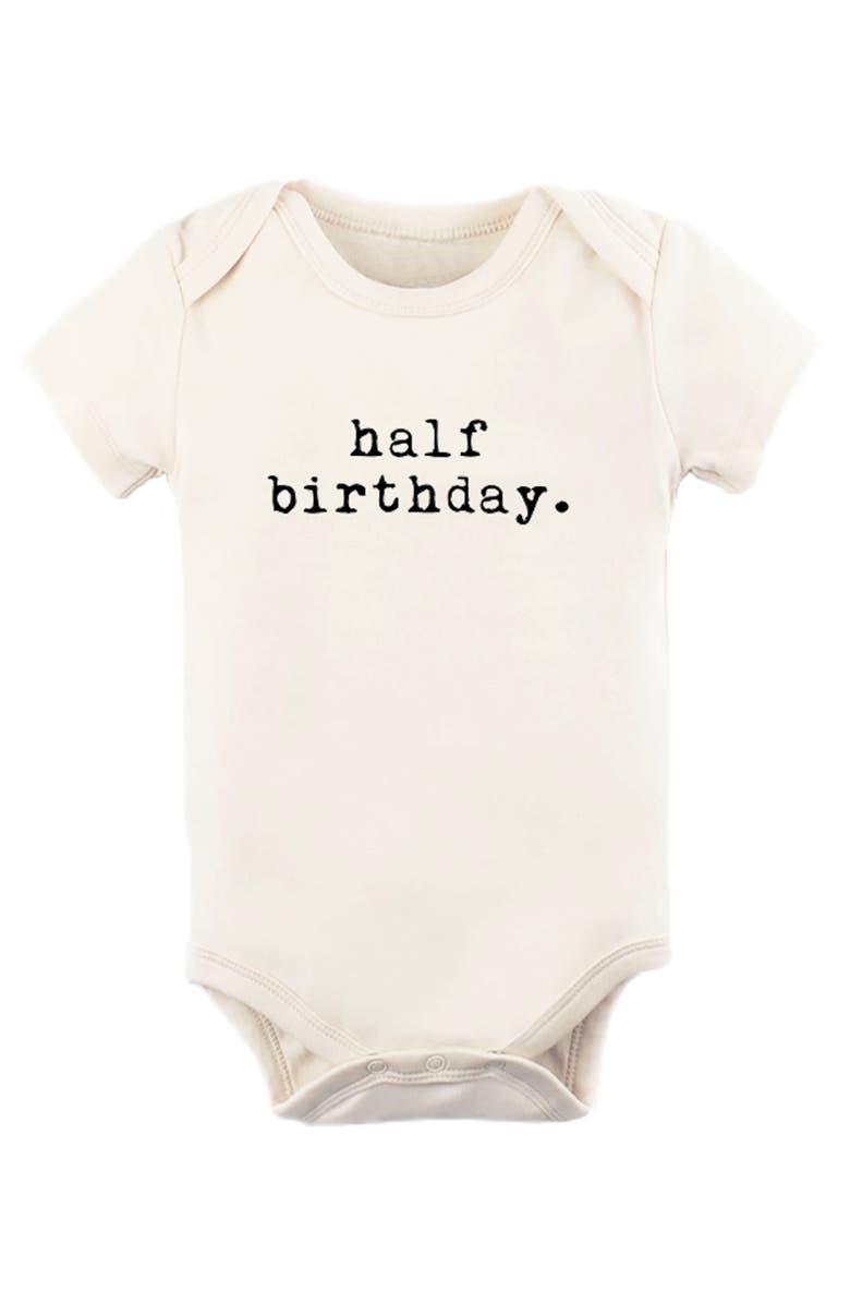Tenth & Pine Half Birthday Organic Cotton Bodysuit, Main, color,