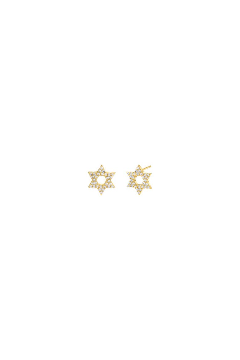 Star Of David Pave Stud Earring, Main, color, Gold