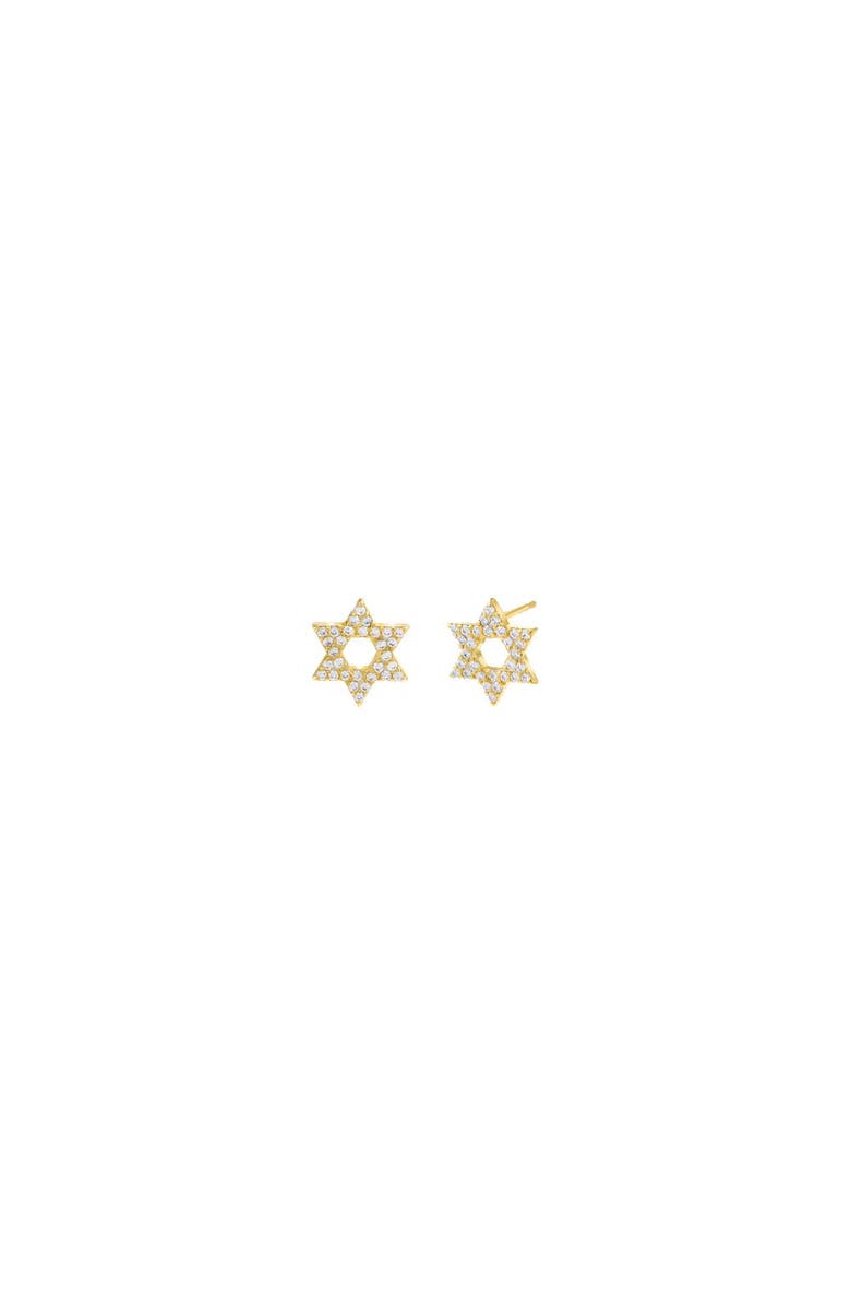 BY ADINA EDEN Star Of David Pave Stud Earring, Main, color, Gold