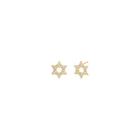Star Of David Pave Stud Earring