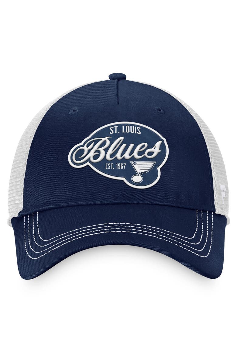 Women's Fanatics Branded Navy/White St. Louis Blues Fundamental Trucker Adjustable Hat, Alternate, color, Navy