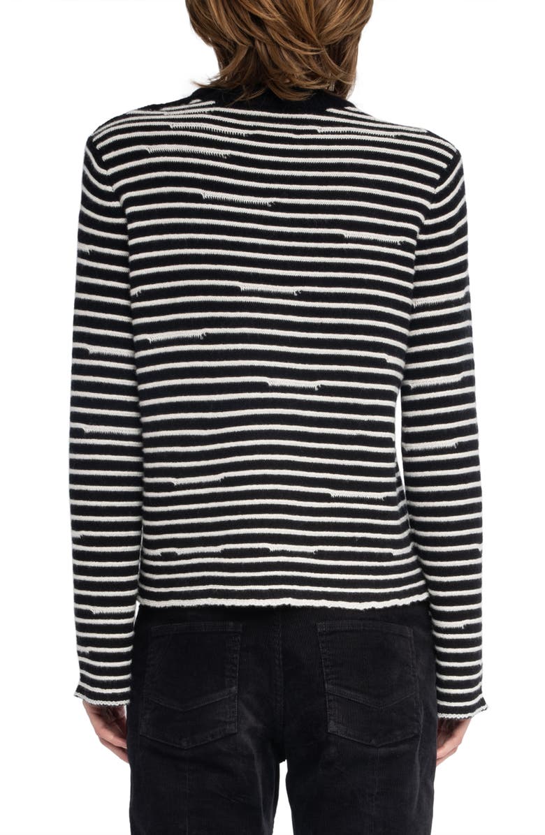 Zadig & Voltaire Spiky Stripes Wool & Cashmere Sweater, Alternate, color, 
