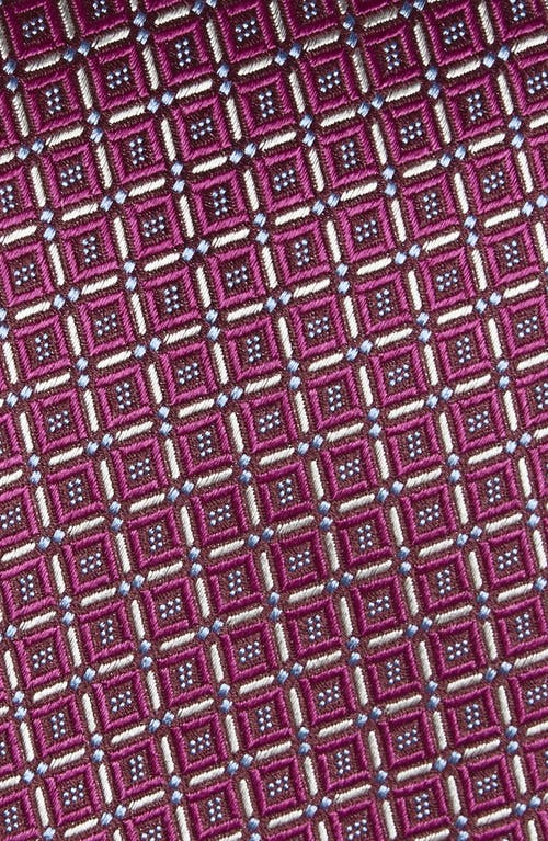David Donahue Geometric Silk Tie In Purple