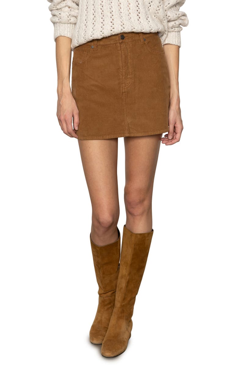 Sanctuary Briar Stretch Cotton Corduroy Miniskirt, Main, color, 