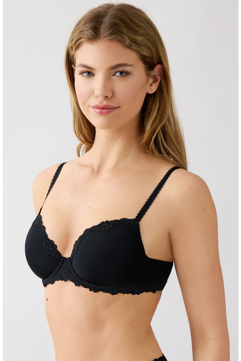 Future Foundation Underwire Lace Trim Contour Bra, Alternate, color, NIGHT