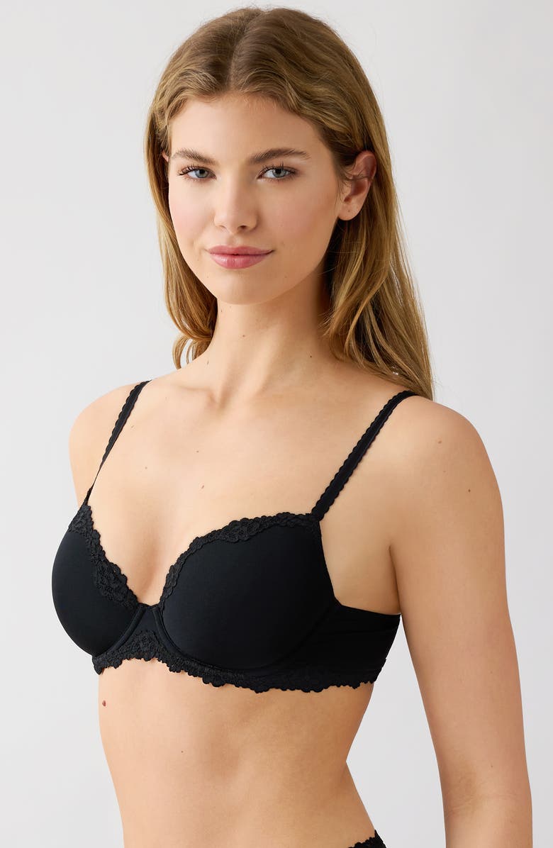 b.tempt'd by Wacoal Future Foundation Underwire Lace Trim Contour Bra, Alternate, color, Night