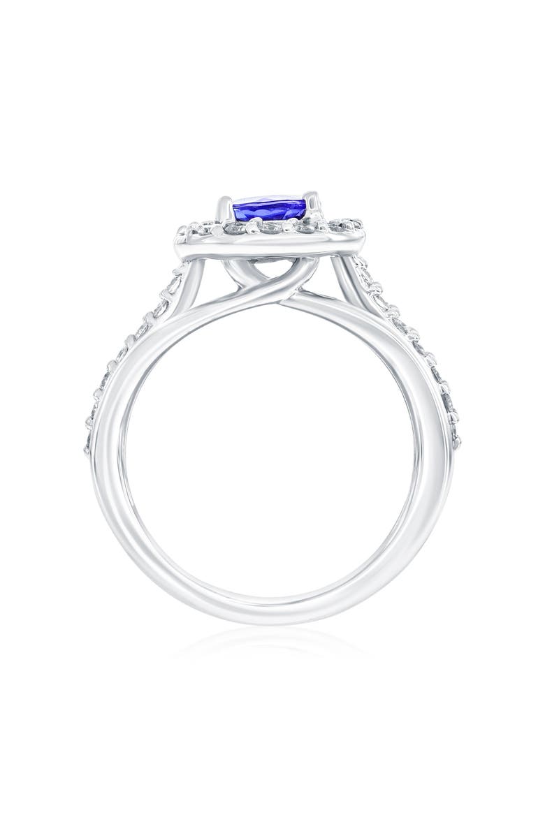 14K White Gold 1.61ct Tanzanite & 0.30cttw Diamond Ring, Alternate, color, Blue