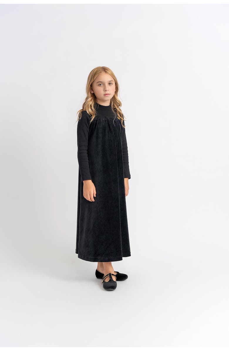 Charlotte & George Ribbed Top with Velour Bottom Robe, Alternate, color, Black