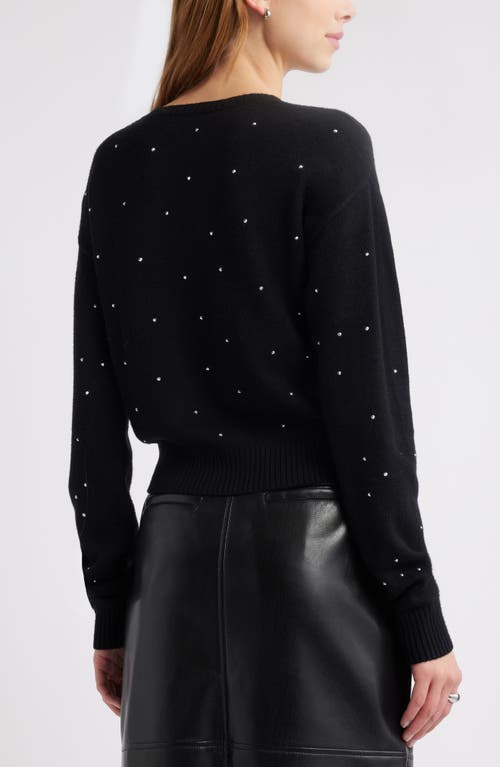 Open Edit Rhinestone Sweater In Black