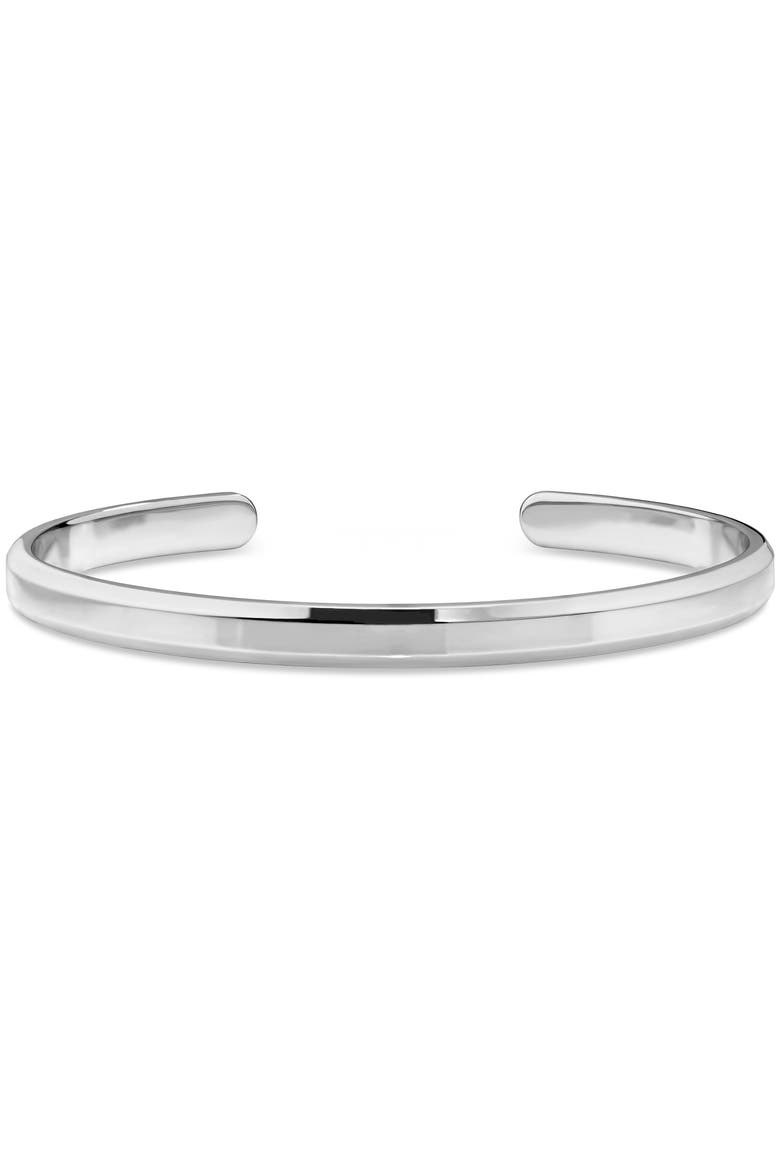 5mm Cuff Bracelet in Rhodium Plated Sterling Silver, Main, color, Silver