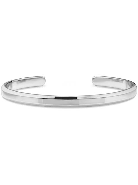 5mm Cuff Bracelet in Rhodium Plated Sterling Silver