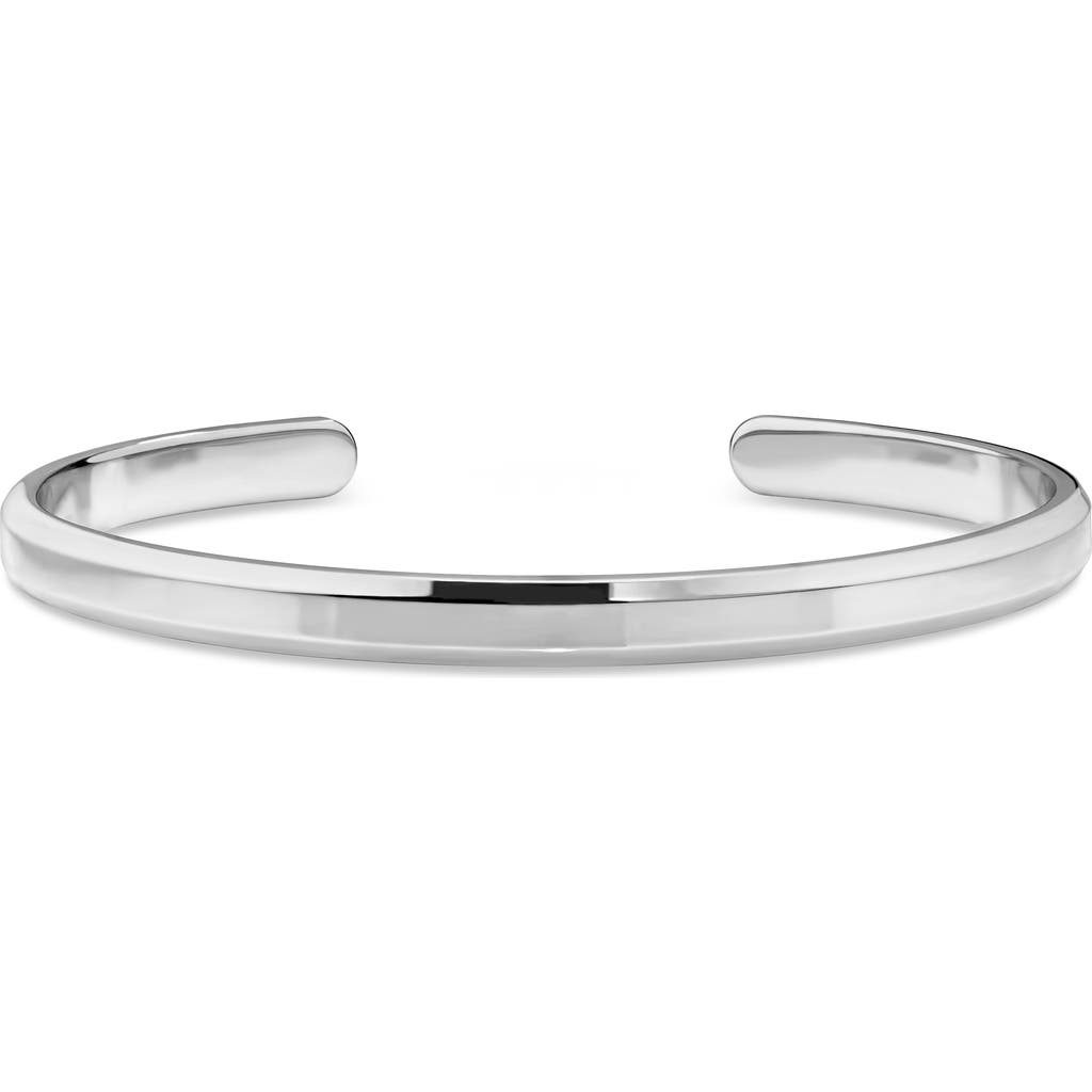 DEVATA 5mm Cuff Bracelet in Rhodium Plated Sterling Silver at Nordstrom, Size Medium