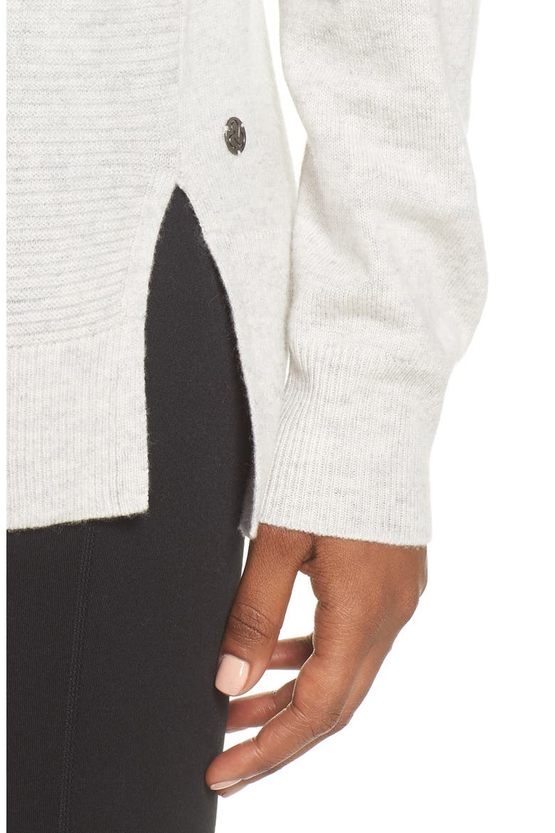 Cashmere and Wool Hoodie, Alternate, color, GREY CHIME HEATHER
