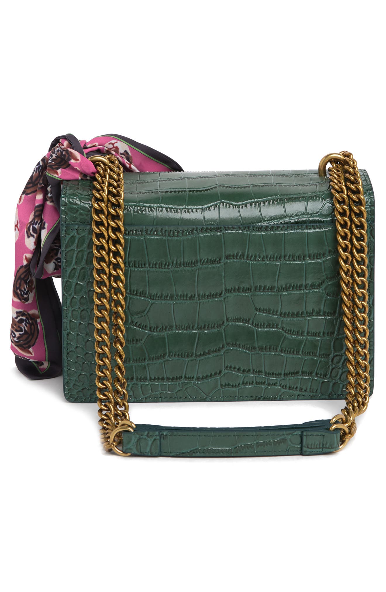 Kurt Geiger Shoreditch Croc Embossed Shoulder Bag, Alternate, color, 