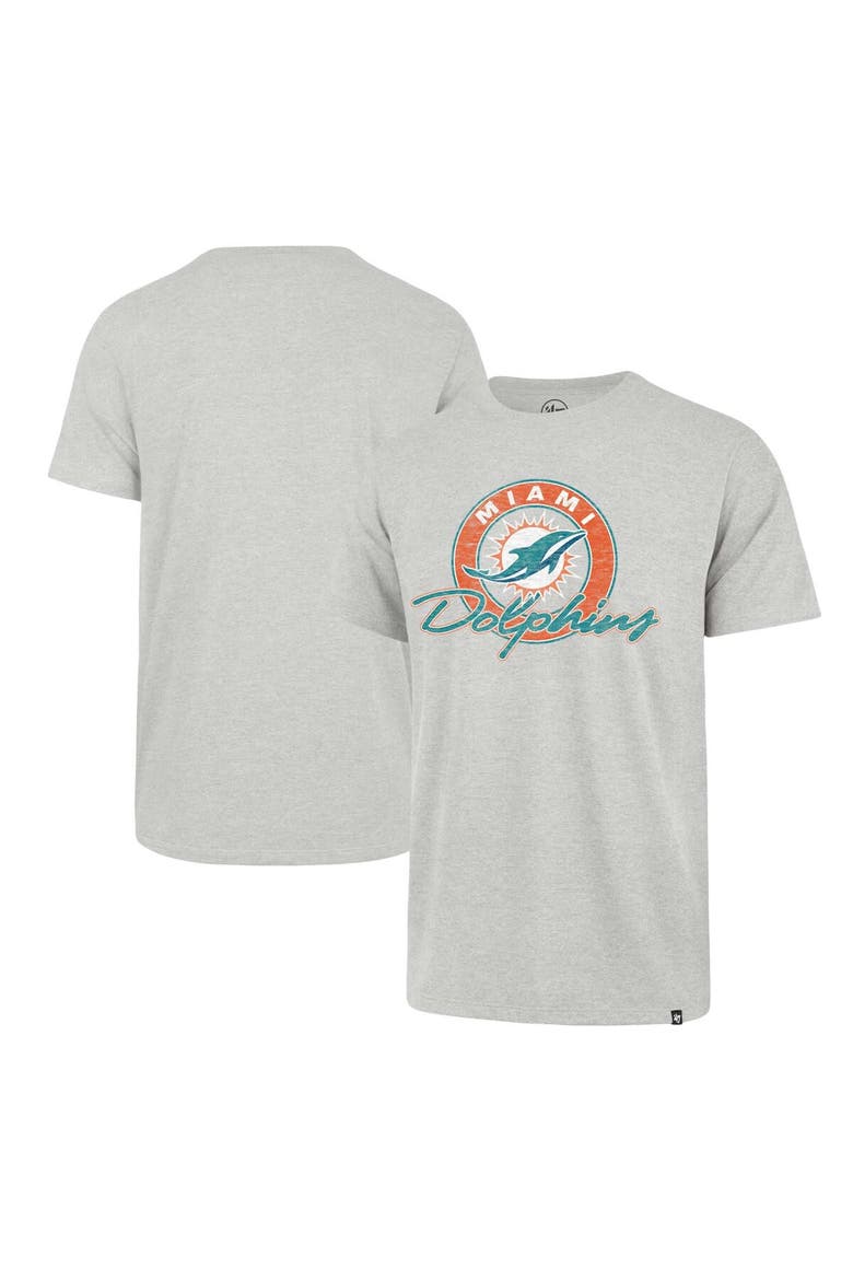 Men's '47 Gray Miami Dolphins Ringtone Franklin T-Shirt, Alternate, color, Gray