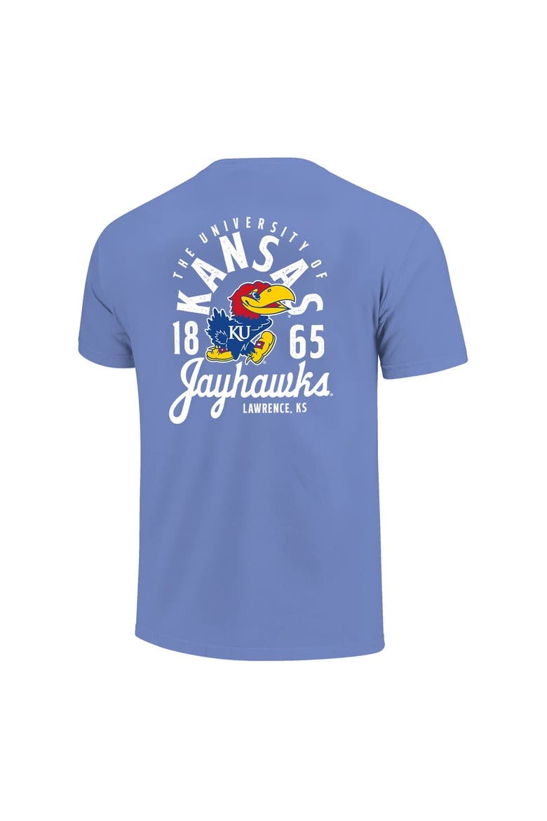 Youth Royal Kansas Jayhawks Comfort Colors Mascot Overlay T-Shirt, Alternate, color, Royal