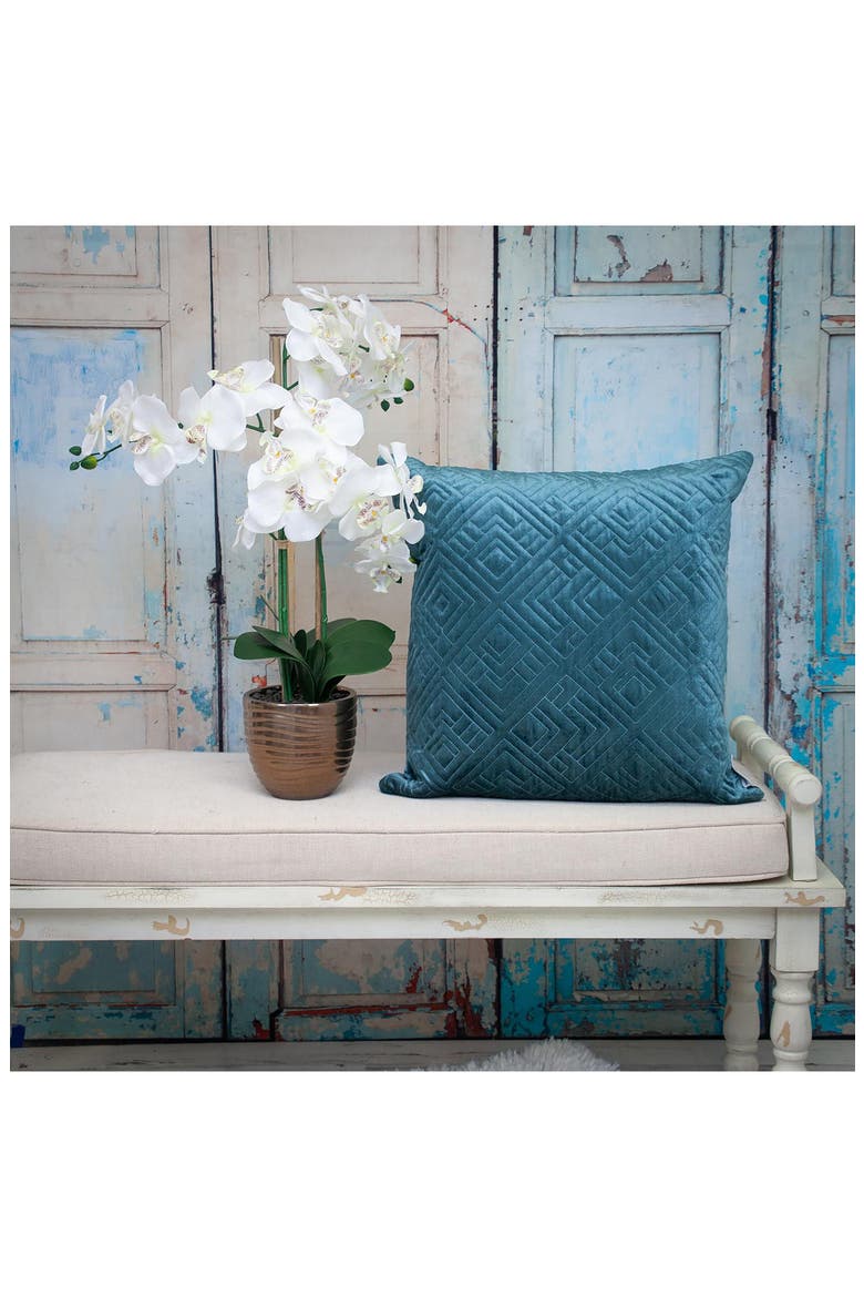 Tufted Velvet Decorative Pillow, Alternate, color, TEAL