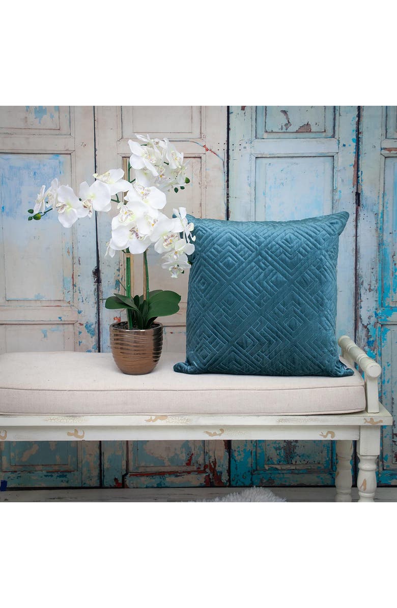 PARKLAND COLLECTION Tufted Velvet Decorative Pillow, Alternate, color, Teal