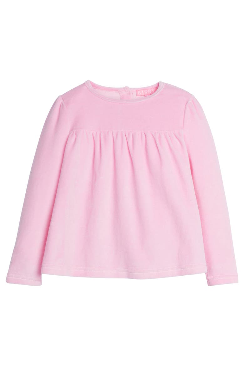 Kids' Velour Lisle Top, Alternate, color, Pink Velour