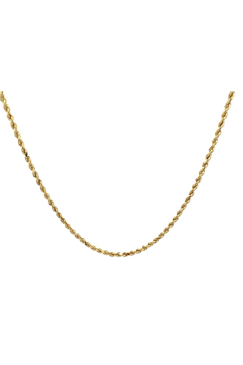 Diamond Cut Rope Chain Necklace 18 Inch, Alternate, color, yellow