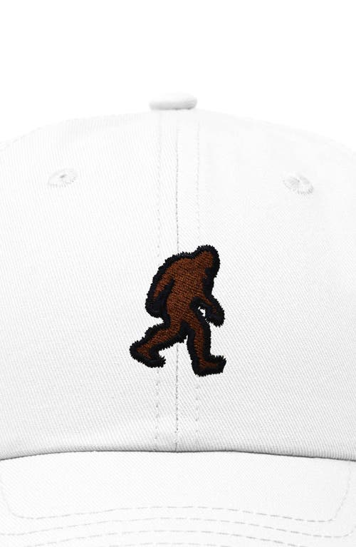 Dalix Sasquatch Embroidered Dad Hat In White