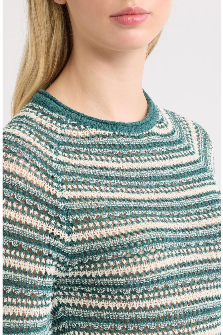 Texture Stripe Sweater, Alternate, color, GREEN