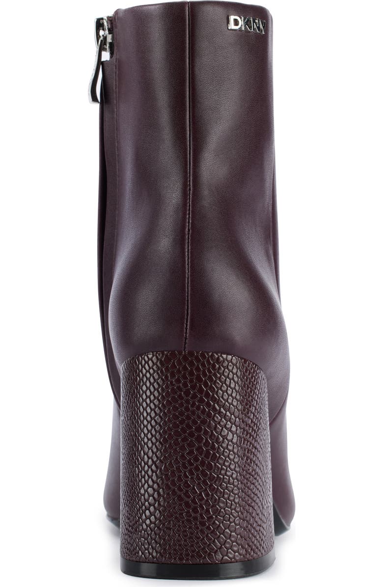 DKNY Steph Square Toe Bootie, Alternate, color, Dark Cherry