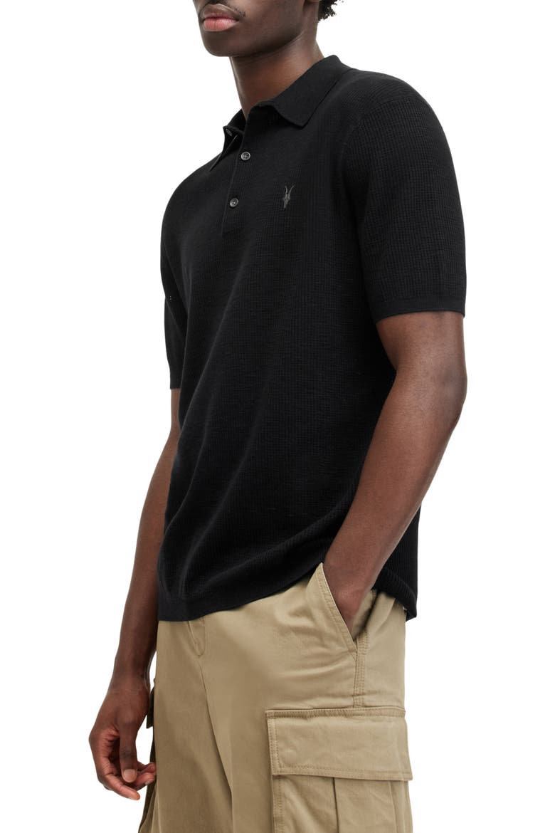 Aubrey Ribbed Polo, Alternate, color, BLACK