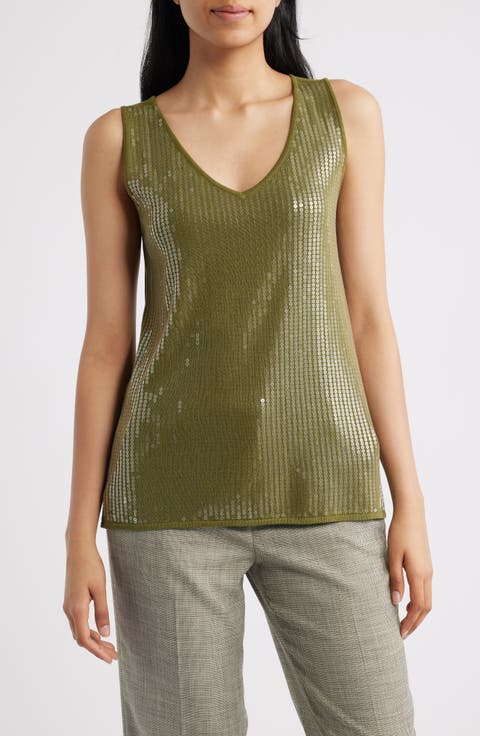Double V-Neck Sweater Tank