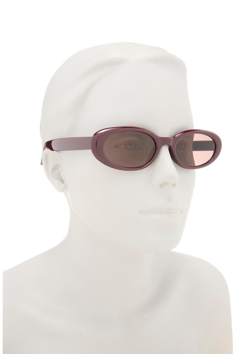Narrow Oval Sunglasses, Alternate, color, BURGUNDY
