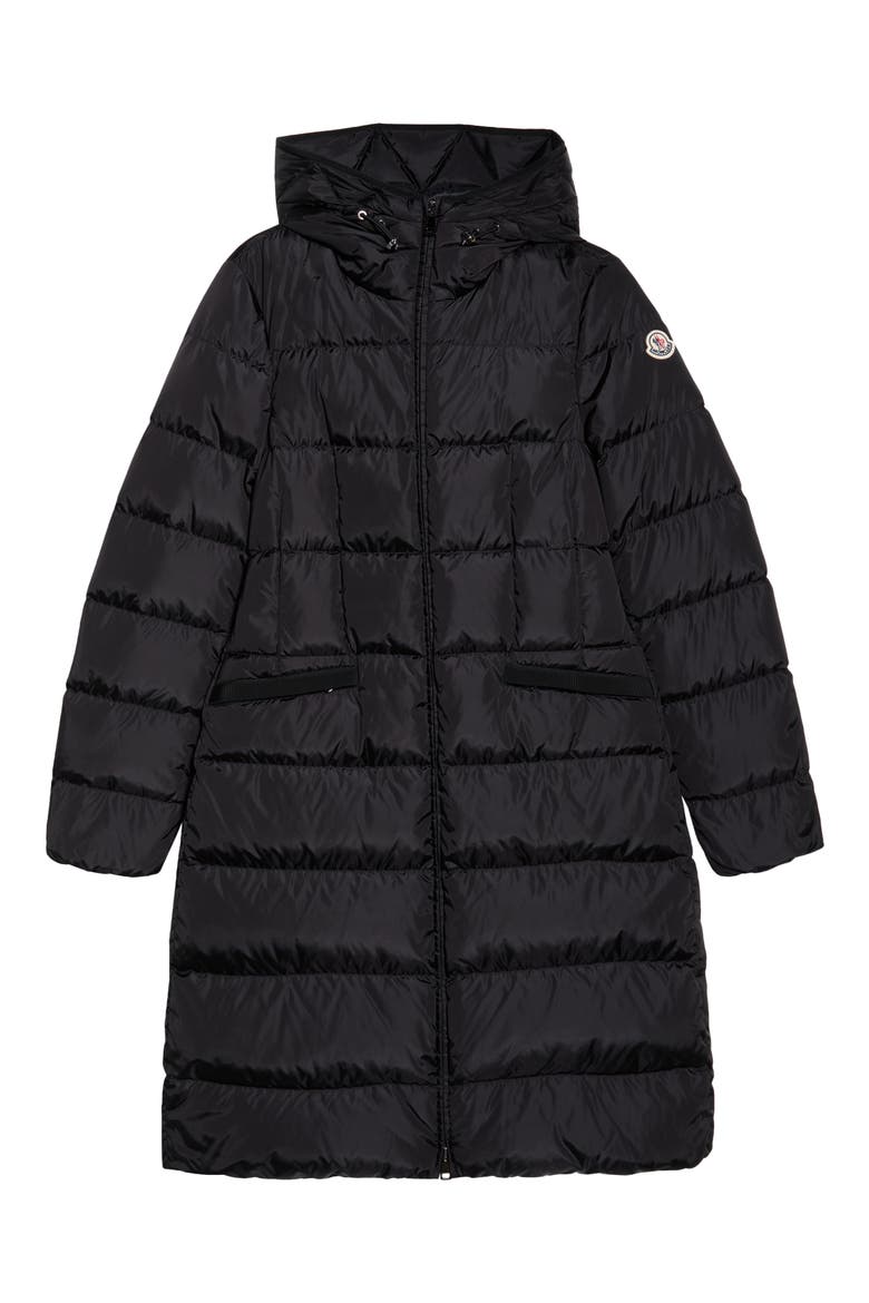 Avocette Hooded Quilted Down Puffer Coat, Alternate, color, BLACK