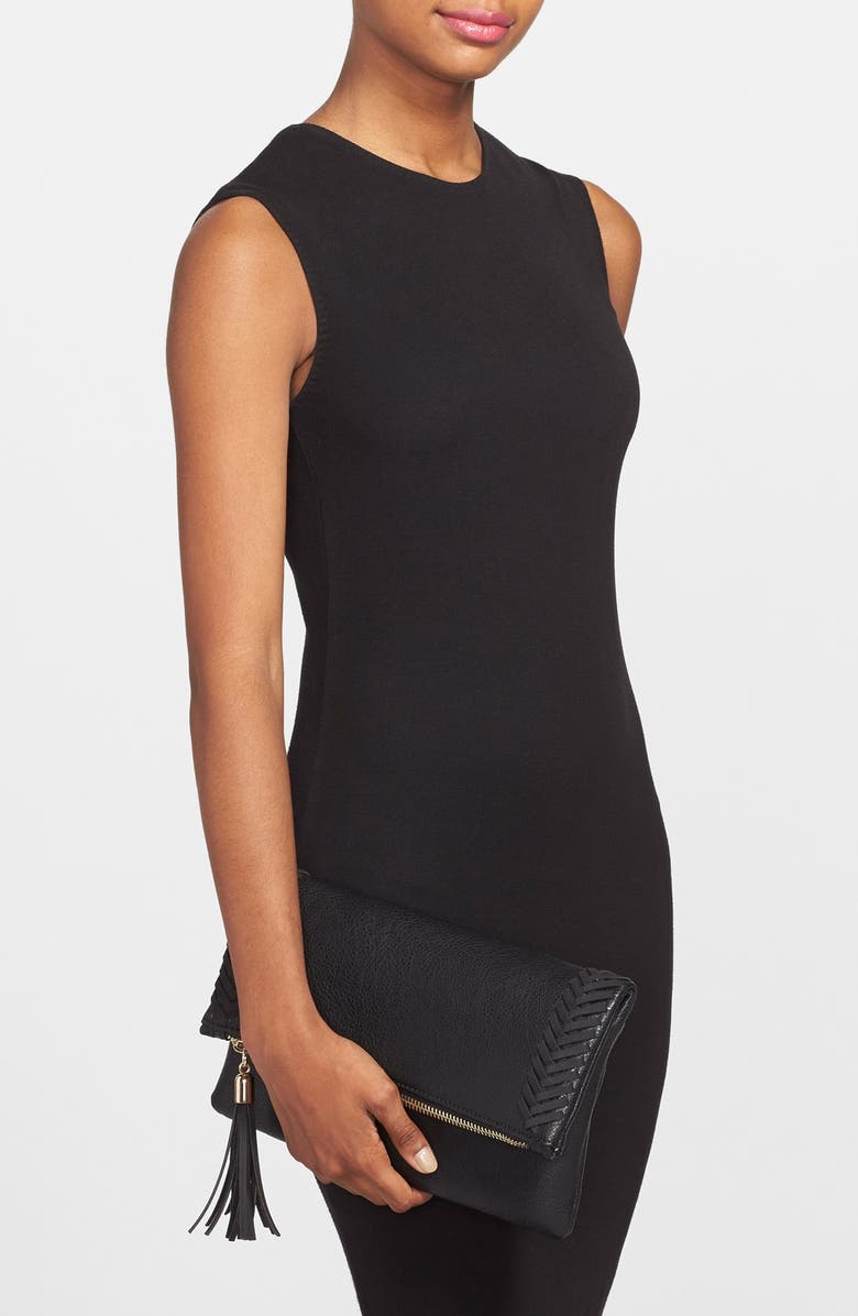 Sole Society 'Sydnee' Faux Leather Foldover Clutch, Alternate, color,