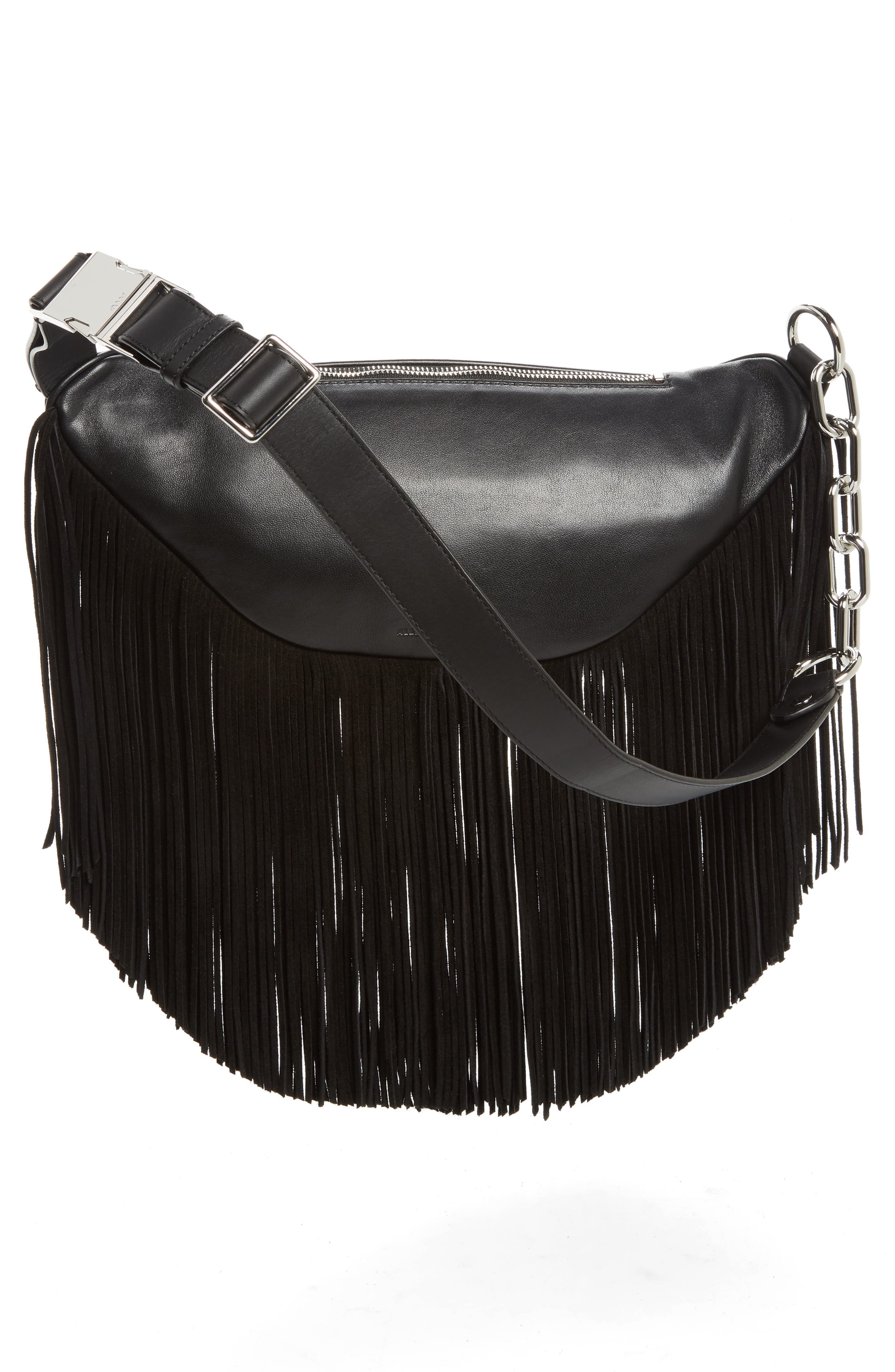 Alexander Wang Attica Fringe Lambskin Leather Fanny Pack, Alternate, color, 