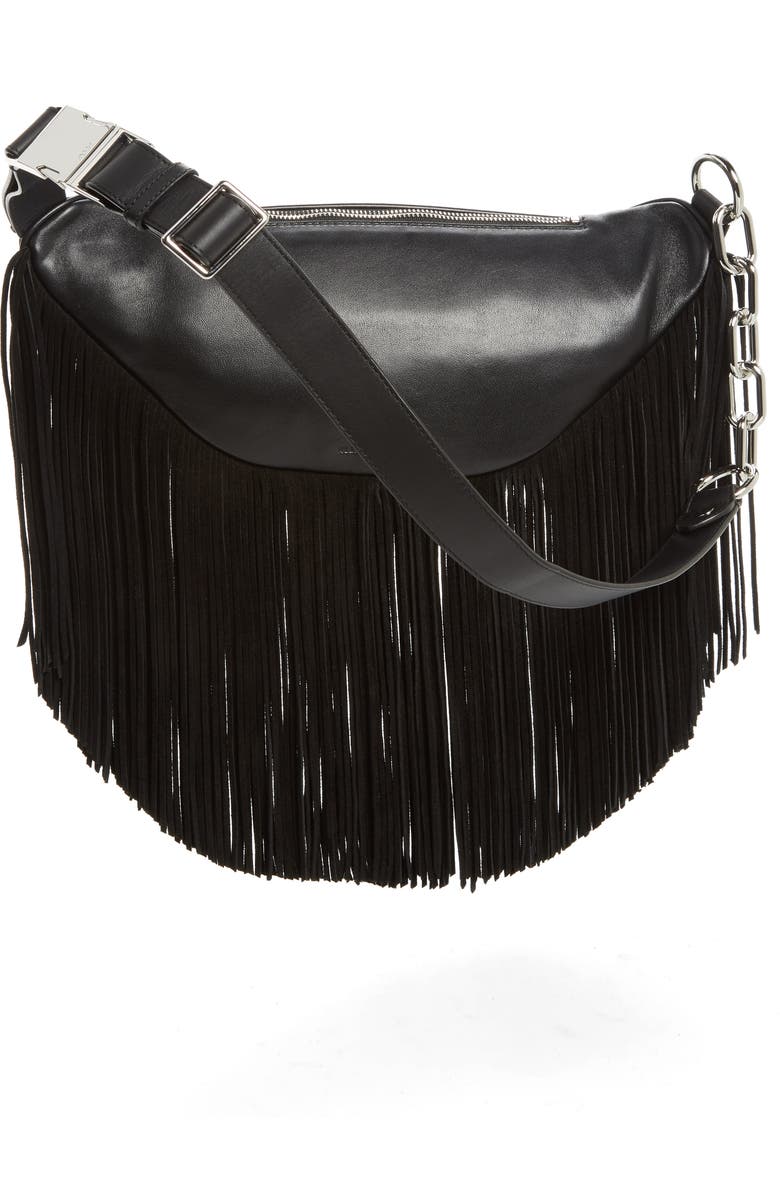 Alexander Wang Attica Fringe Lambskin Leather Fanny Pack, Alternate, color,