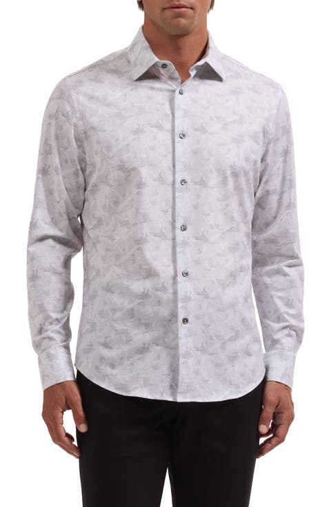 James OoohCotton® Abstract Jacquard Button-Up Shirt
