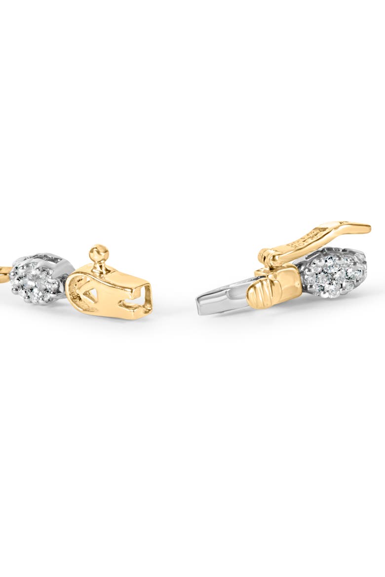 10K White and Yellow Gold 1.00 Cttw Diamond Oval Shaped Cluster Link Bracelet, Alternate, color, Yellow