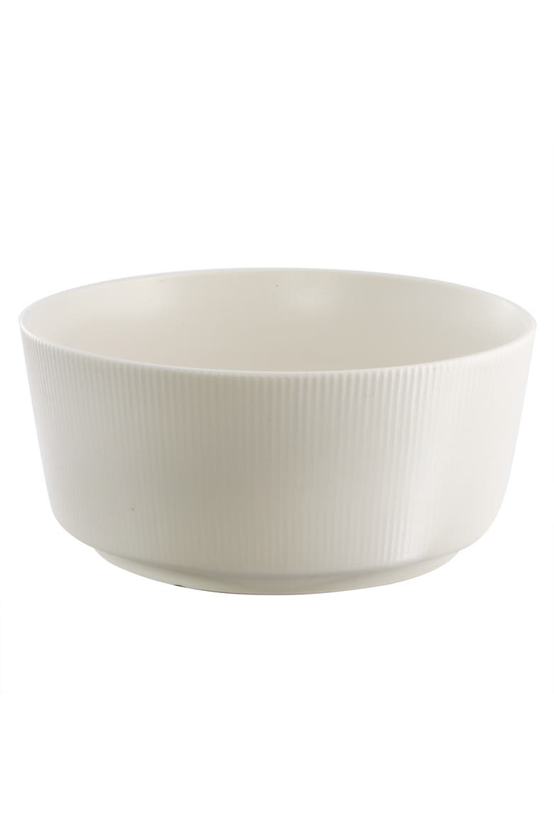 12 Piece Stoneware Dinnerware Set in Off-White, Alternate, color, White