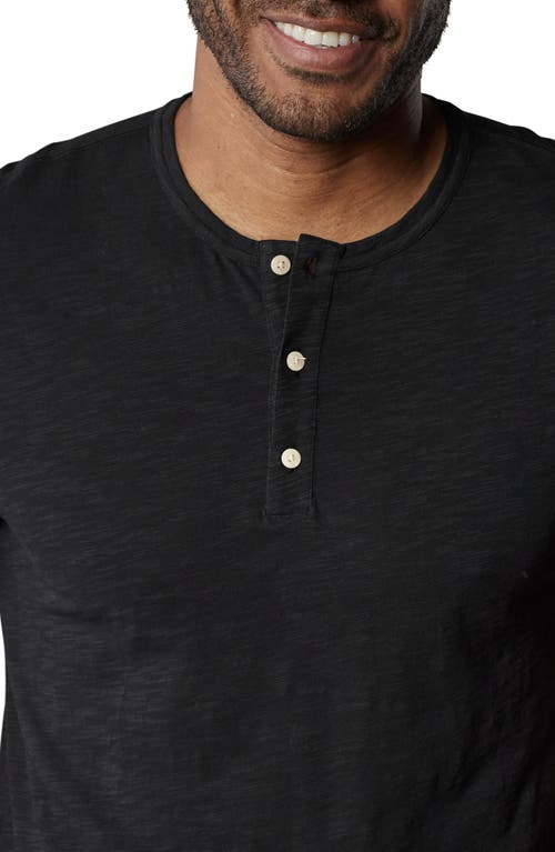 The Normal Brand Legacy Cotton Henley In Black