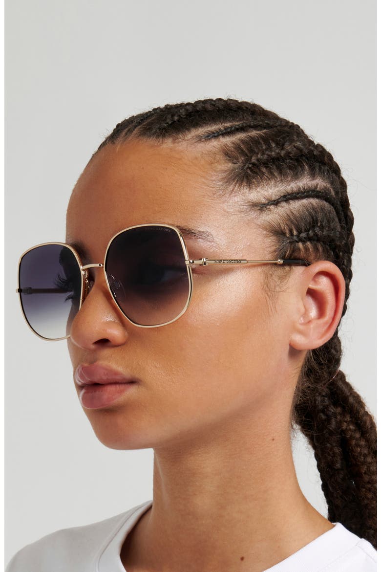 59mm Gradient Square Sunglasses, Alternate, color, GOLD BLACK/ DARK GREY