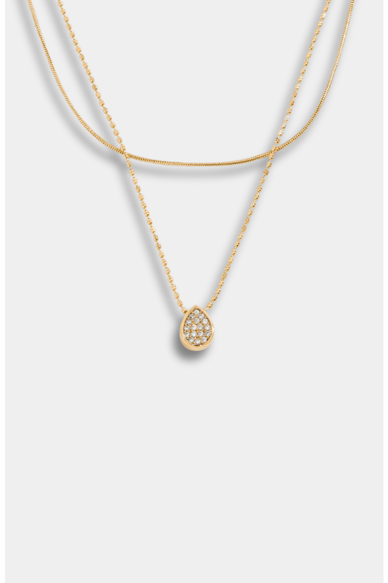 Elisa Layered Necklace, Reversible Pear Pendant, Alternate, color, Gold