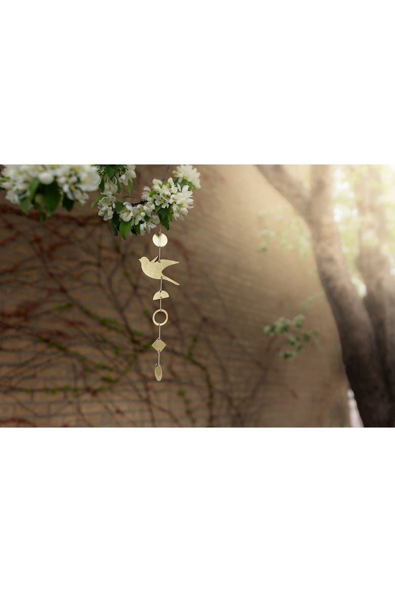 Faye Metal Bird Mirror Hanging Accent, Alternate, color, White