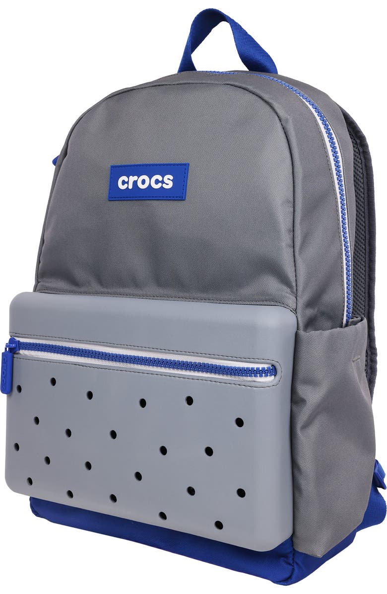 CROCS Lightweight Backpack with Molded Front Storage Pocket, Alternate, color, Grey/Multi