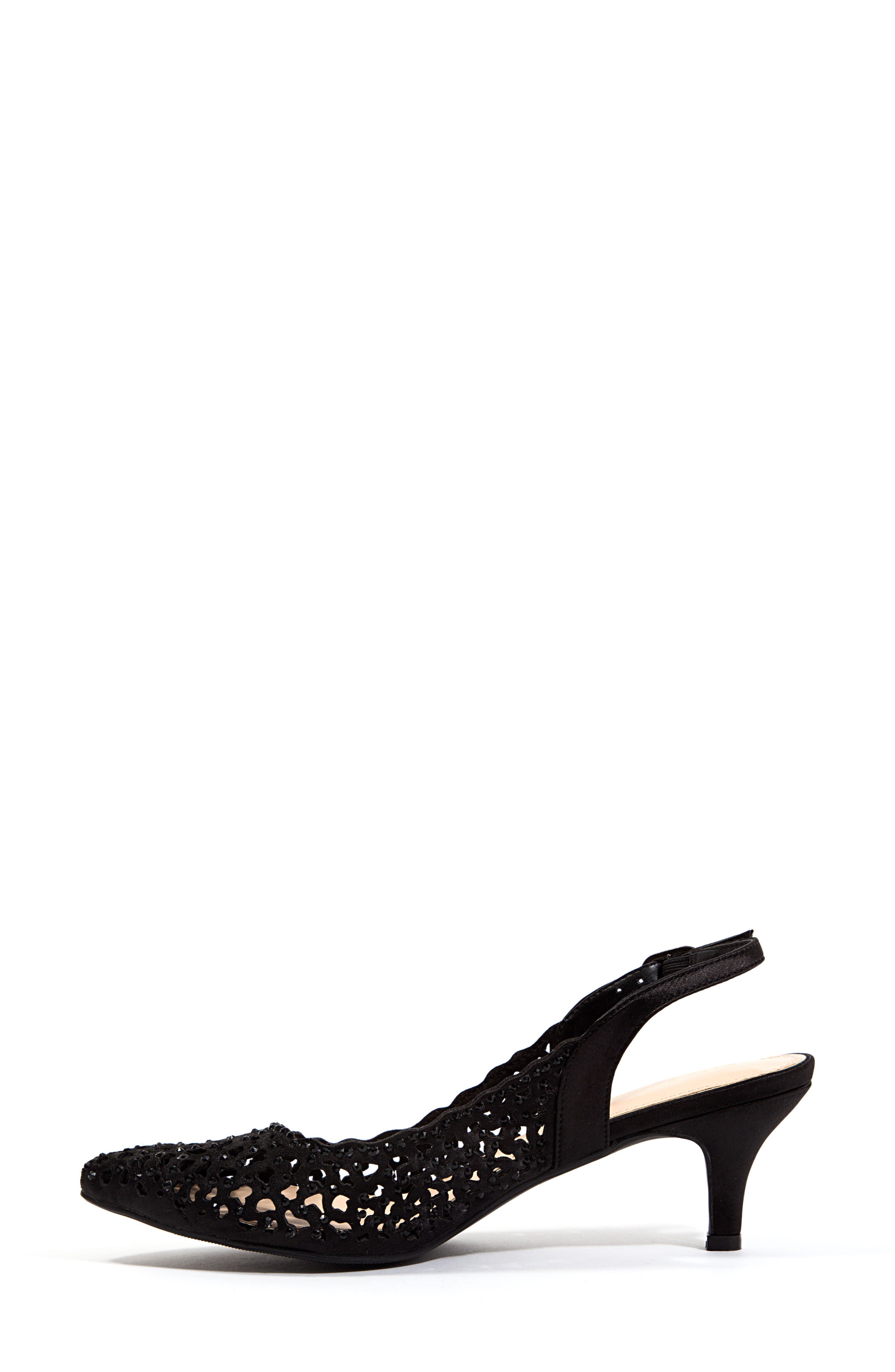 LADY COUTURE Rhinestone Laser Cut Slingback Pump, Alternate, color, Black