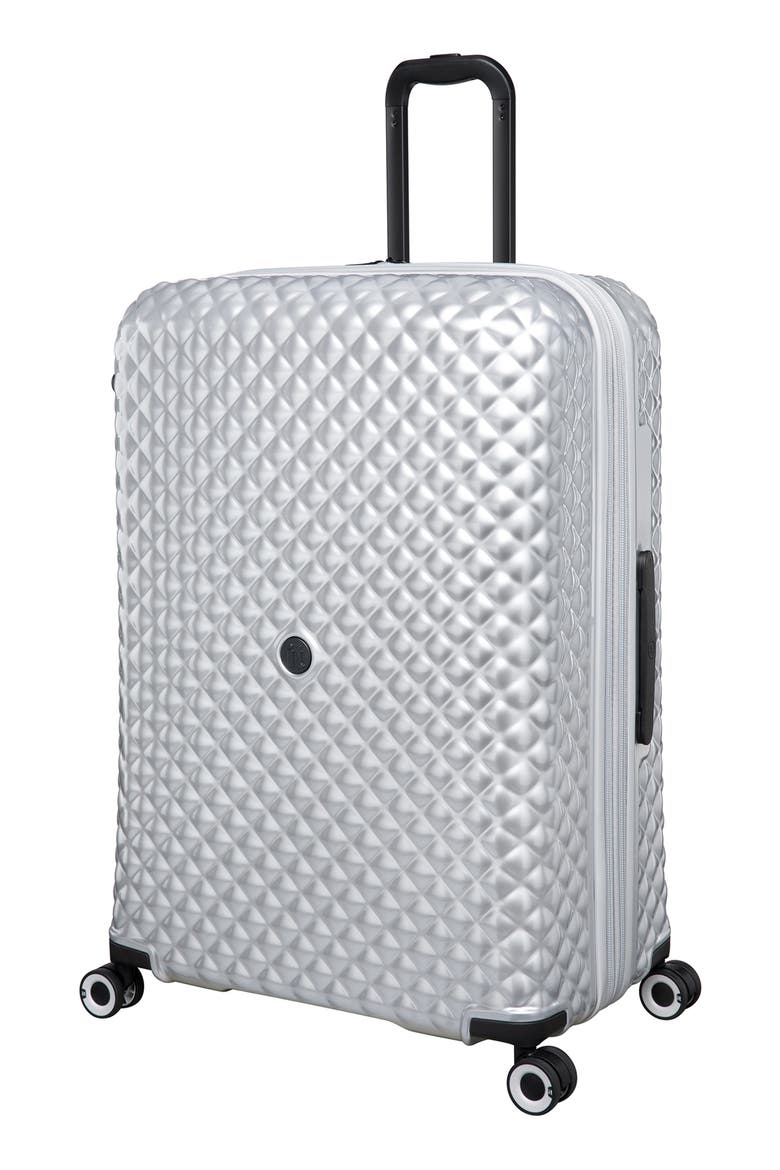 Glitzy 31-Inch Hardside Expandable Spinner Suitcase, Main, color, METALLIC MICROCHIP