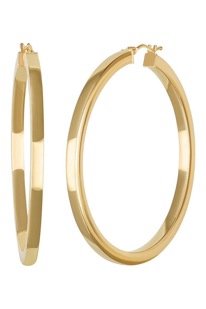 14K Gold Large Tube Hoop Earrings, Main, color, 14K YELLOW GOLD