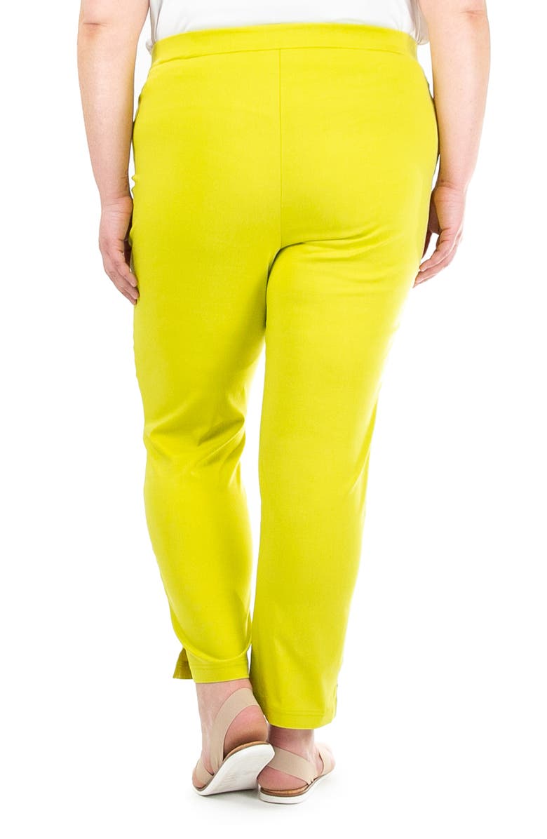 Nina Leonard Straight Leg Pull-On Pants, Alternate, color, Chartreuse