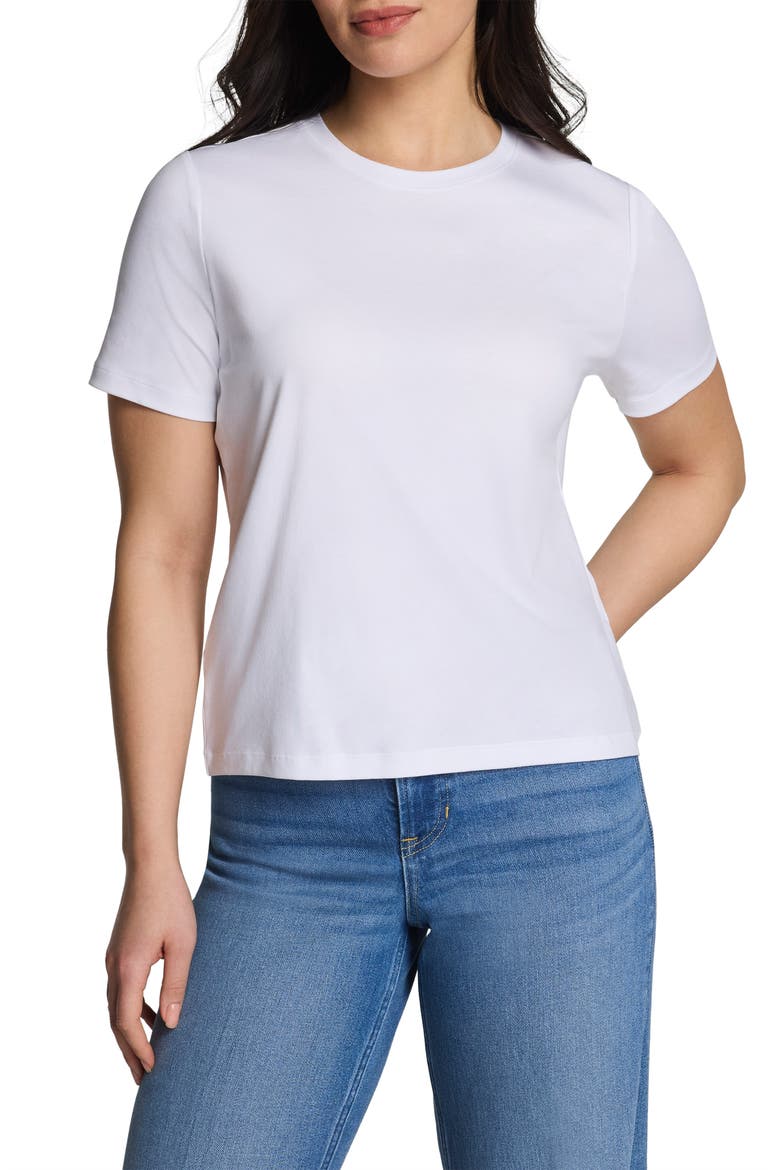 Crewneck Cotton T-Shirt, Main, color, CLASSIC WHITE