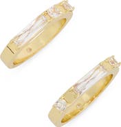 Covet Set of 2 Baguette Cubic Zirconia Stackable Rings