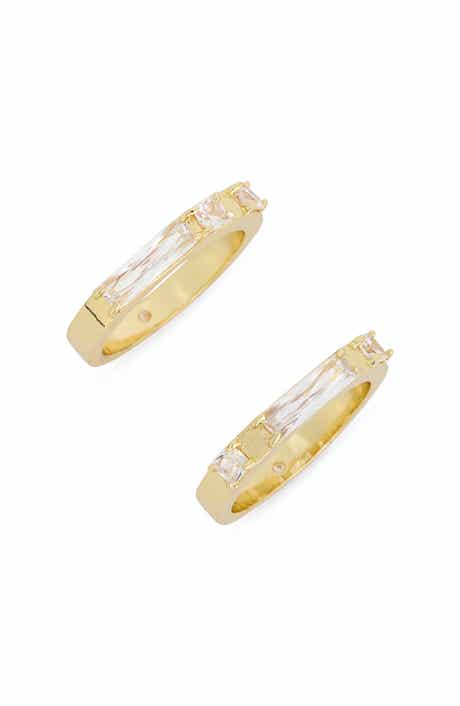 Covet Set of 2 Baguette Cubic Zirconia Stackable Rings